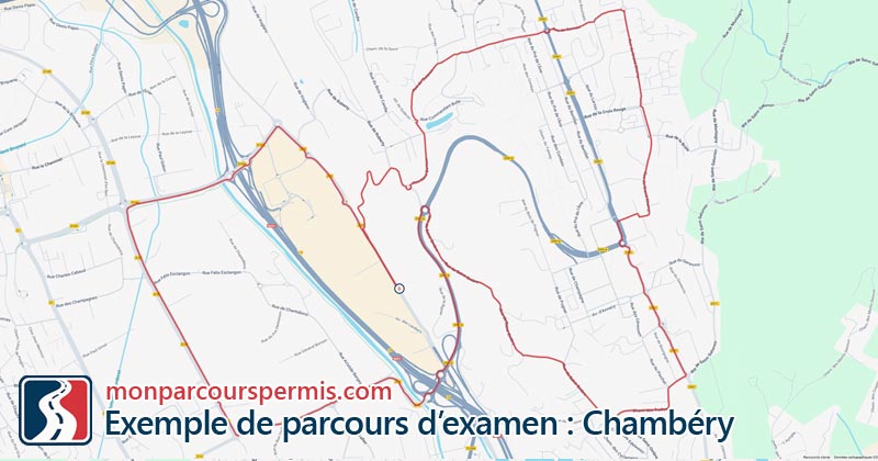 Carte des parcours d’examen du permis de conduire à Chambéry