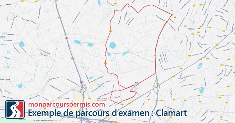 Carte des parcours d’examen du permis de conduire à Clamart